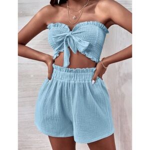 Shein baby blue matching set Small #84 NWOT